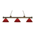 Z Lite Riviera 3 Light 57 Wide Billiard Multi Light Pendant With Red