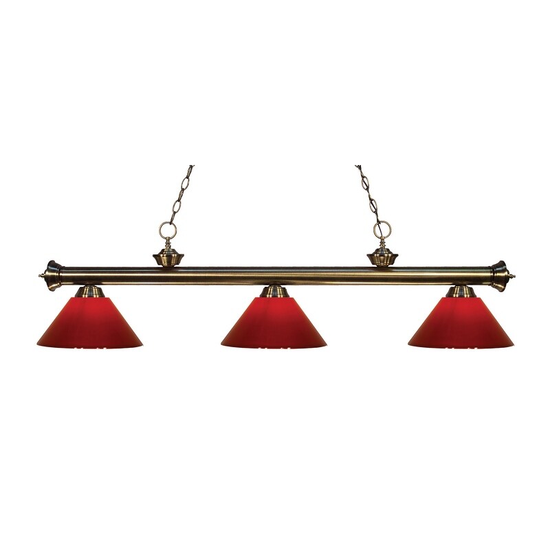 Z Lite Riviera 3 Light 57 Wide Billiard Multi Light Pendant With Red