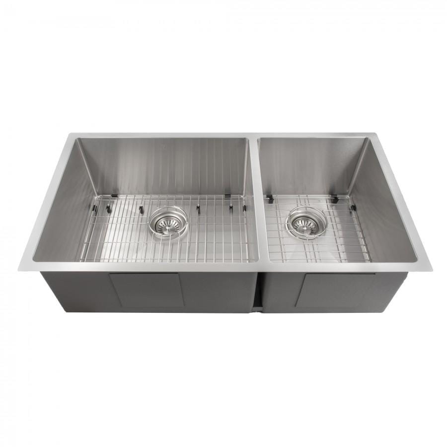 Zline 36 Inch Undermount Double Bowl Sink In Stainless Steel