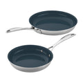 Zwilling Clad Cfx 2 Pc Stainless Steel Ceramic Nonstick Fry Pan Set Stainless Steel
