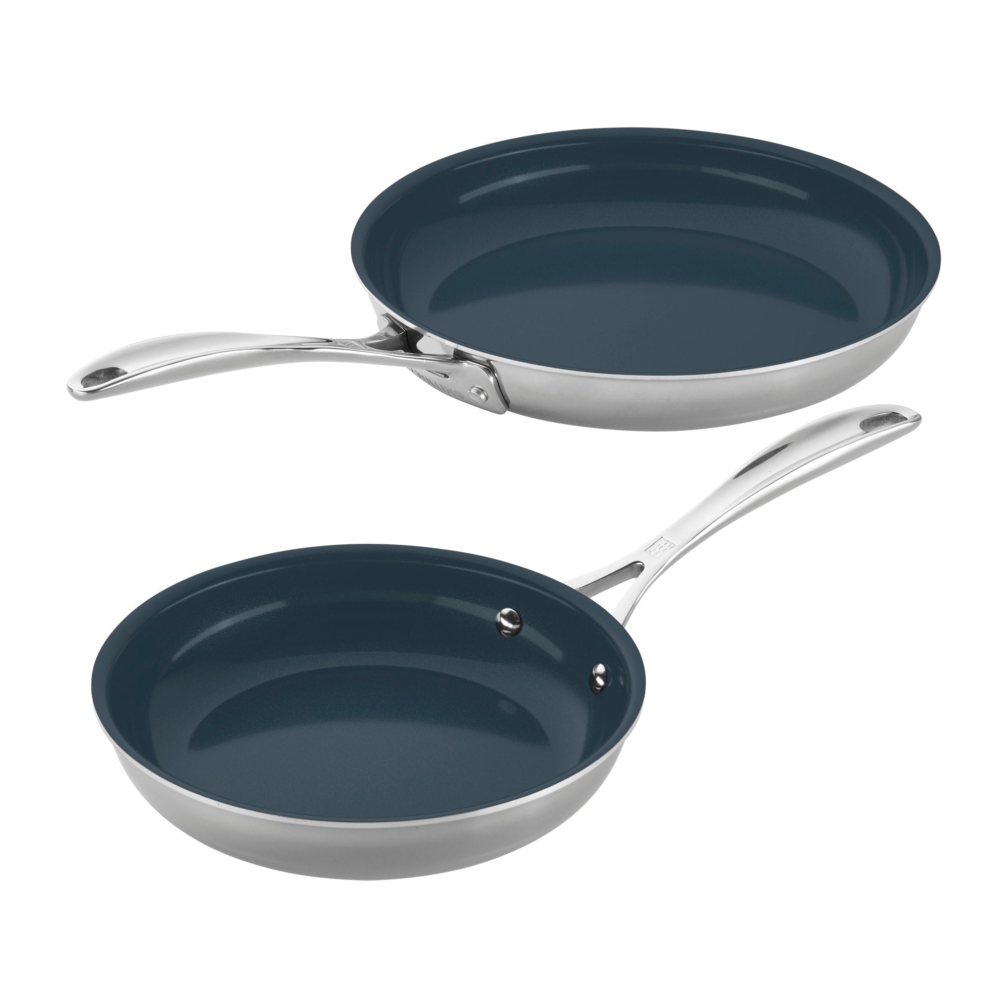 Zwilling Clad Cfx 2 Pc Stainless Steel Ceramic Nonstick Fry Pan Set Stainless Steel