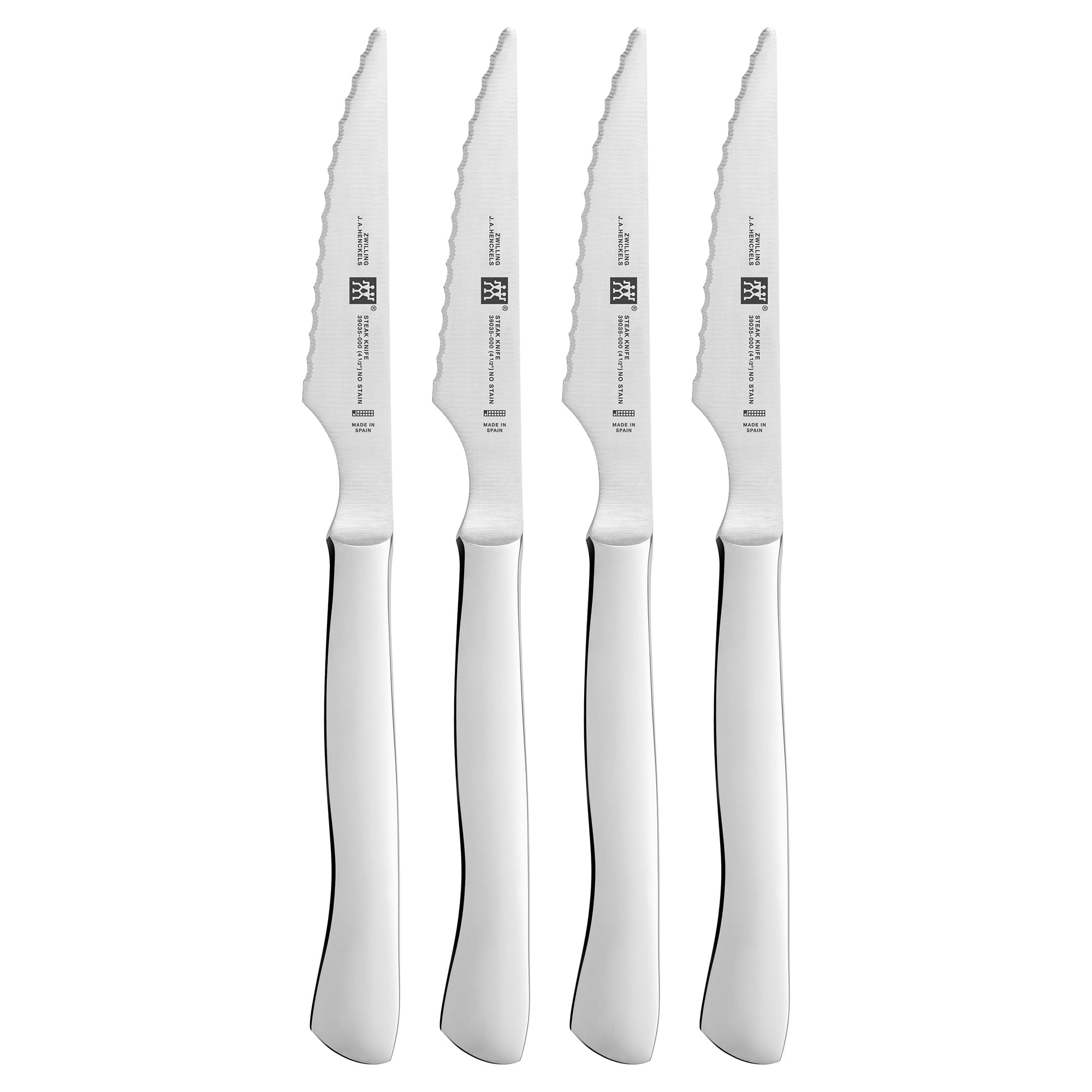 Zwilling J.A. Henckels 4 Pc Stainless Steel Serrated Steak Knife Set Stainless Steel