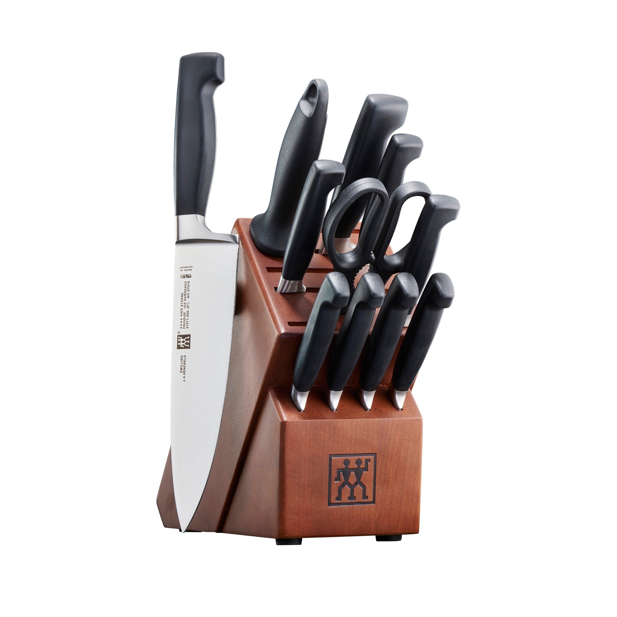 Zwilling J.A. Henckels Four Star 12 Pc Knife Block Set Black Stainless Steel
