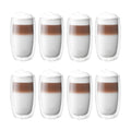 Zwilling Sorrento 8 Pc Double Wall Glass Latte Cup Set Clear