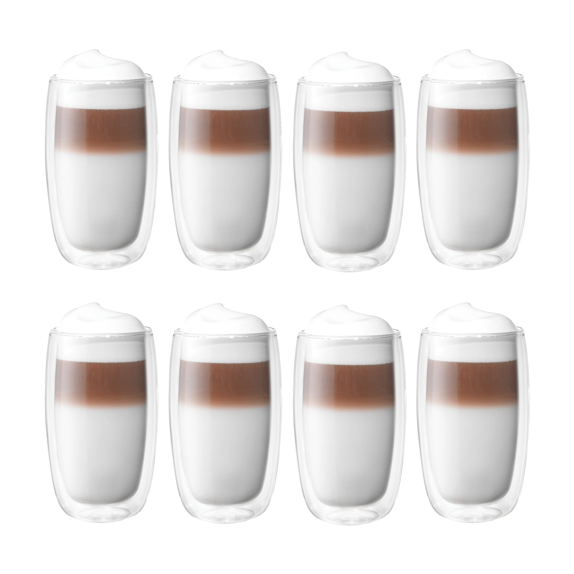 Zwilling Sorrento 8 Pc Double Wall Glass Latte Cup Set Clear