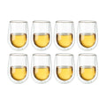 Zwilling Sorrento 8 Pc Double Wall White Wine Stemless Glass Set
