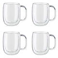 Zwilling Sorrento Plus 4 Pc Double Wall Glass Coffee Mugs Insulated Coffee Mug Clear