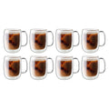 Zwilling Sorrento Plus 8 Pc Double Wall Glass Coffee Mug Set Clear