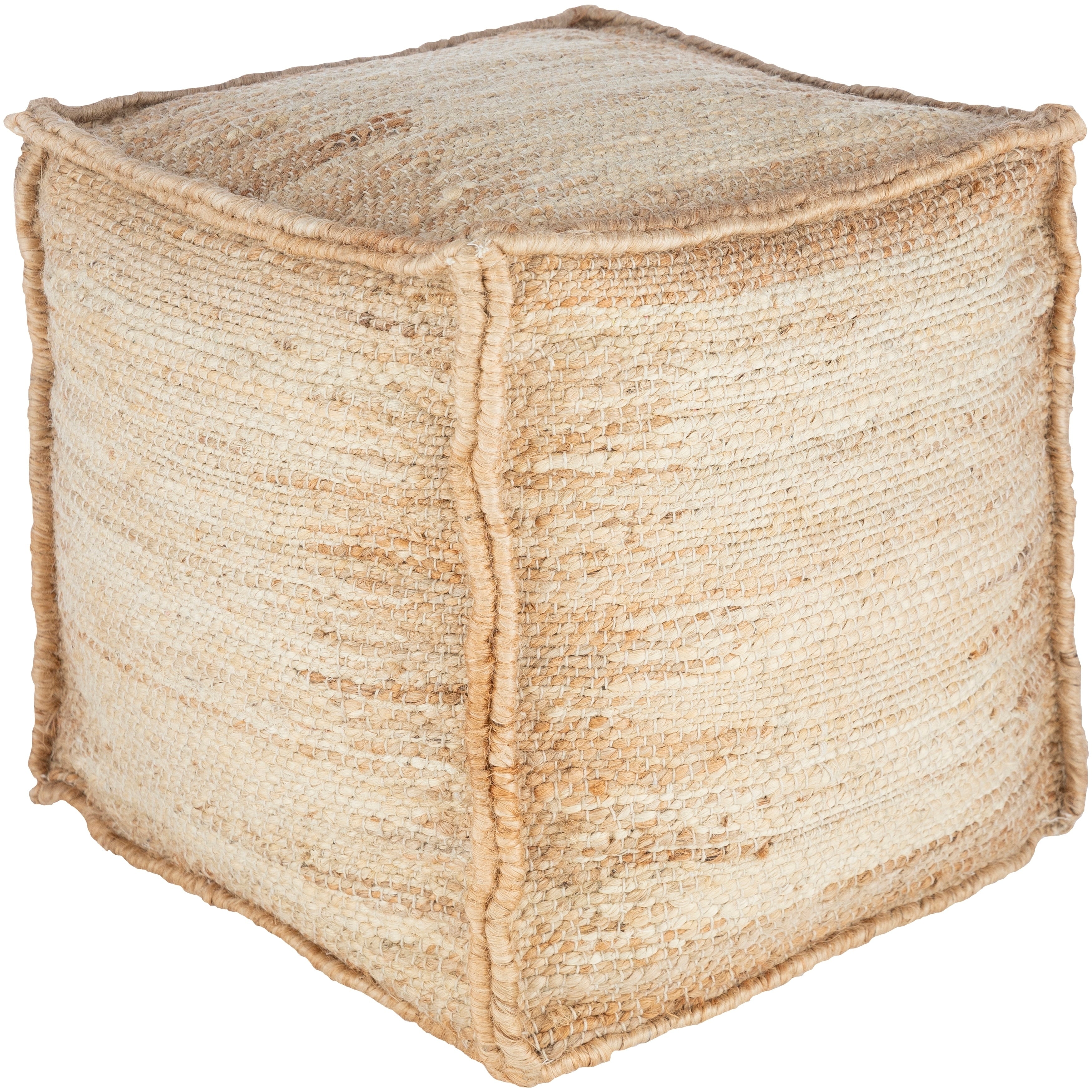 Zaccaria Farmhouse Textured 16 Inch Square Pouf