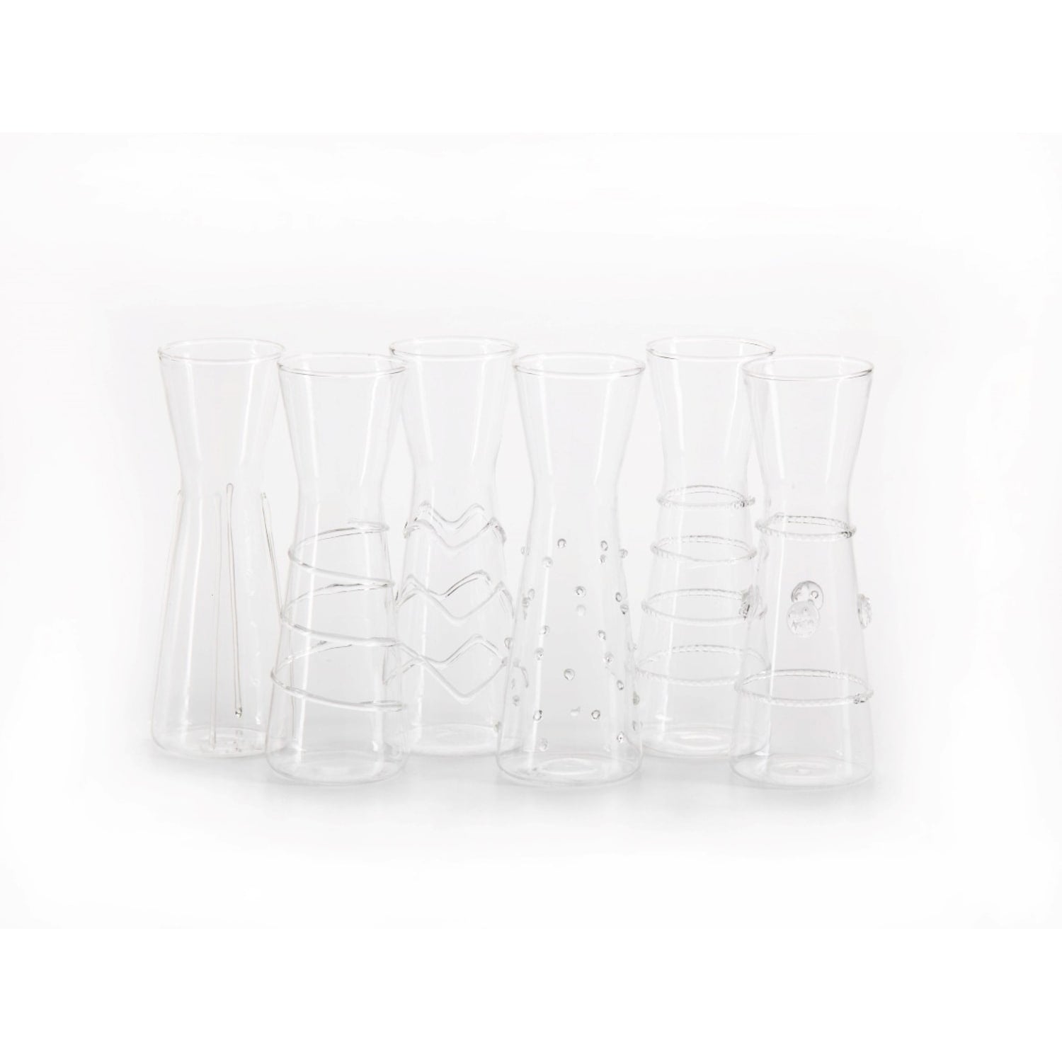 Zalli Assorted Glass Carafe Set Of 6