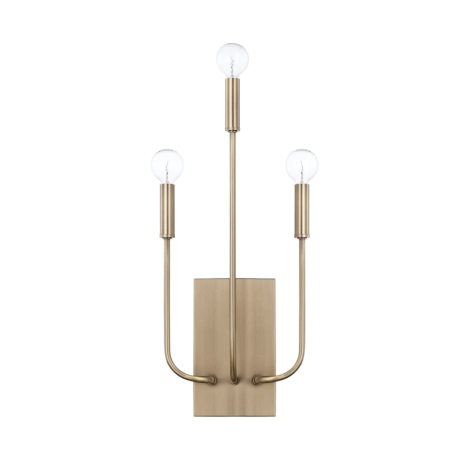 Capital Lighting Zander Collection 3 Light Aged Brass Wall Sconce