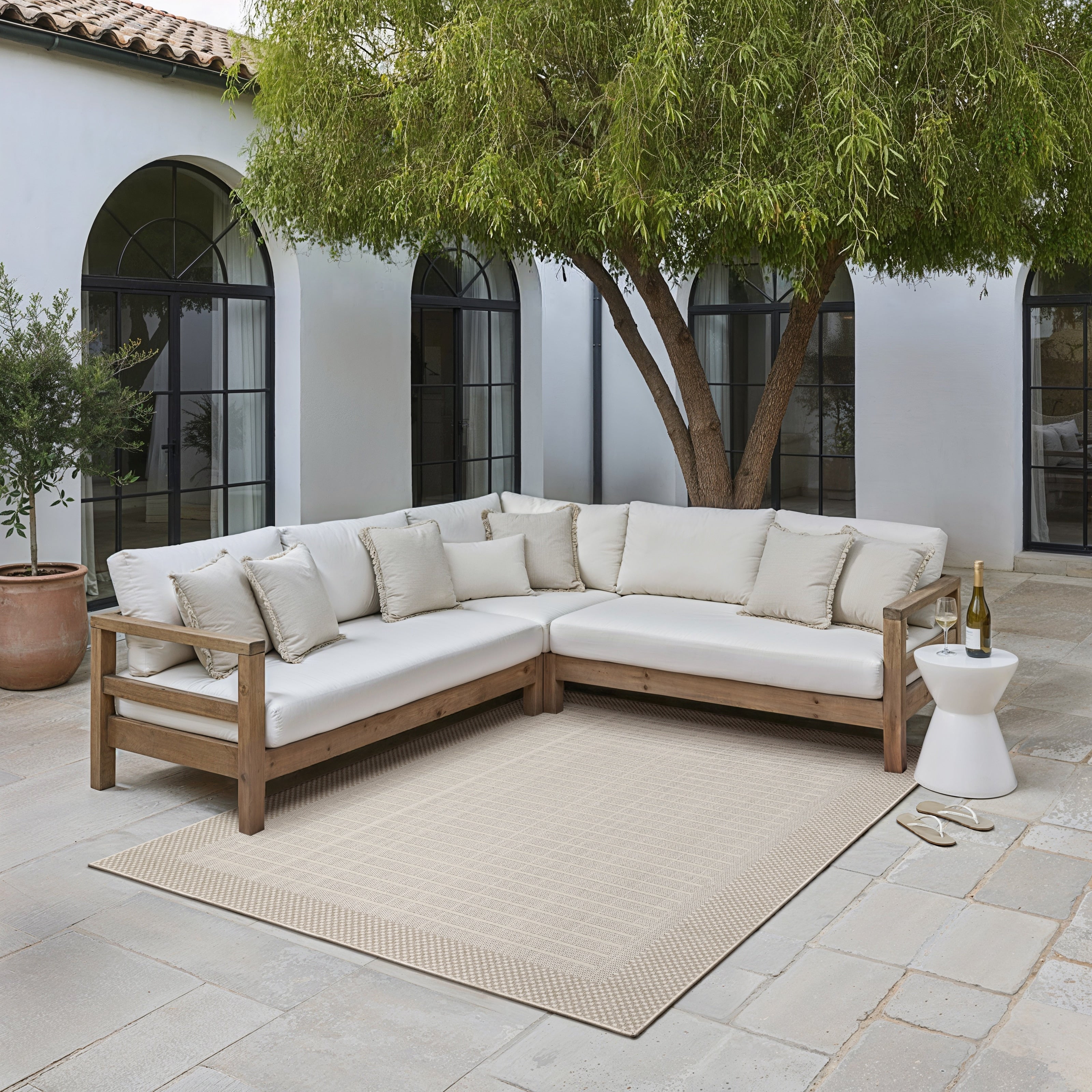 Zarina Modern Linear Stripe Indoor Outdoor Rug