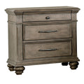 Zea Nightstand For Bedroom 3 Drawers Transitional Aged Oak Brown