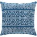 Zeba Block Print Blue Bohemian 22 Inch Throw Pillow