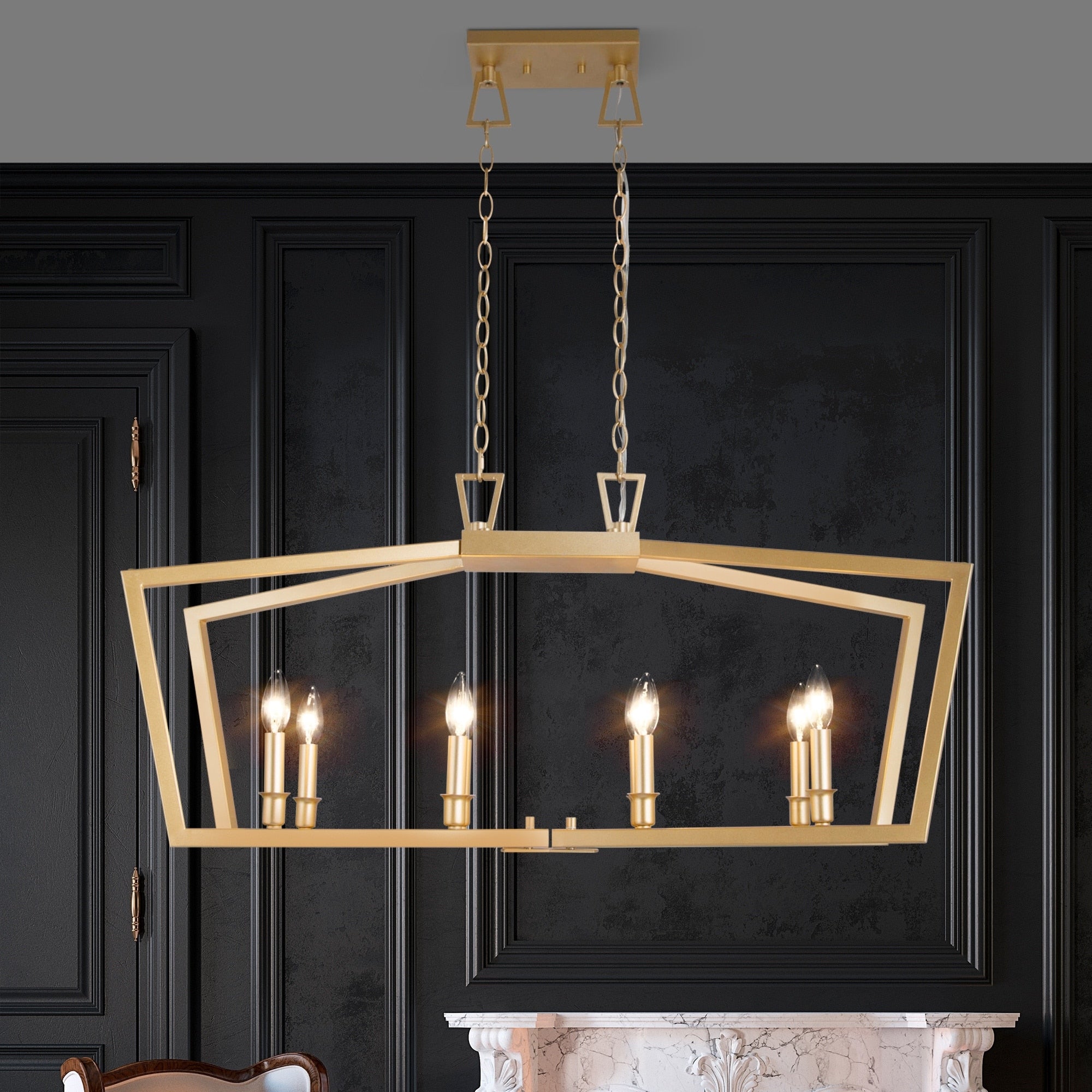 Glam Kitchen Island Pendants 8 Light Hanging Lighting Fixture L37 Xw13 Xh17