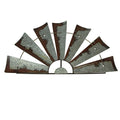 Distressed Metal Half Moon Windmill Wall Sculpture