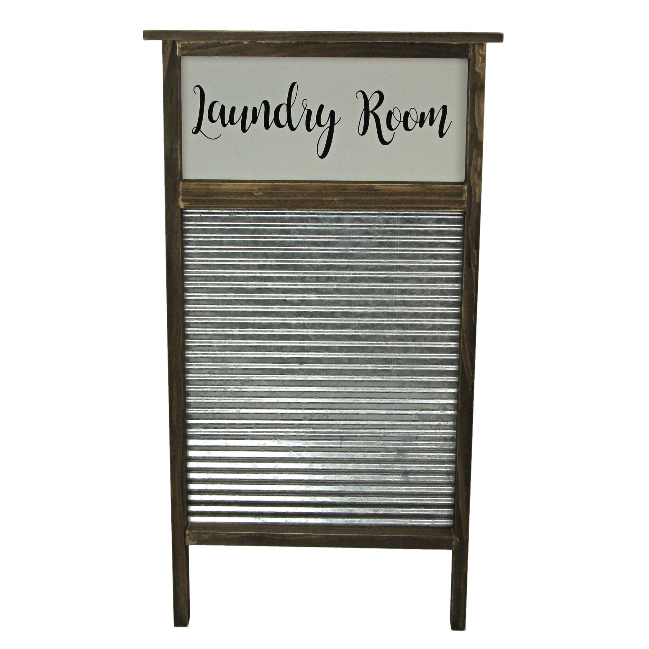 Wood And Metal Vintage Washboard Laundry Room Wall Hanging 24 X 13.25 X 2 Inches