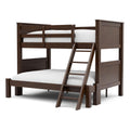 Zedy Twin Over Full Bunk Bed With Ladder And Guardrails Walnut Brown