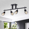 Zefina Matte Black 4 Light Track Light