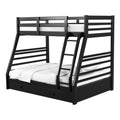 Zegy Twin Over Full Bunk Bed With 2 Drawers And Attached Ladder Black
