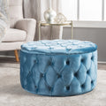 Zelfa Round Tufted Velvet Ottoman By Christopher Knight Home