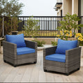 Zenova 5 Pieces Patio Rattan Wicker Sectional Sofa Sets With Pillows And Cushions