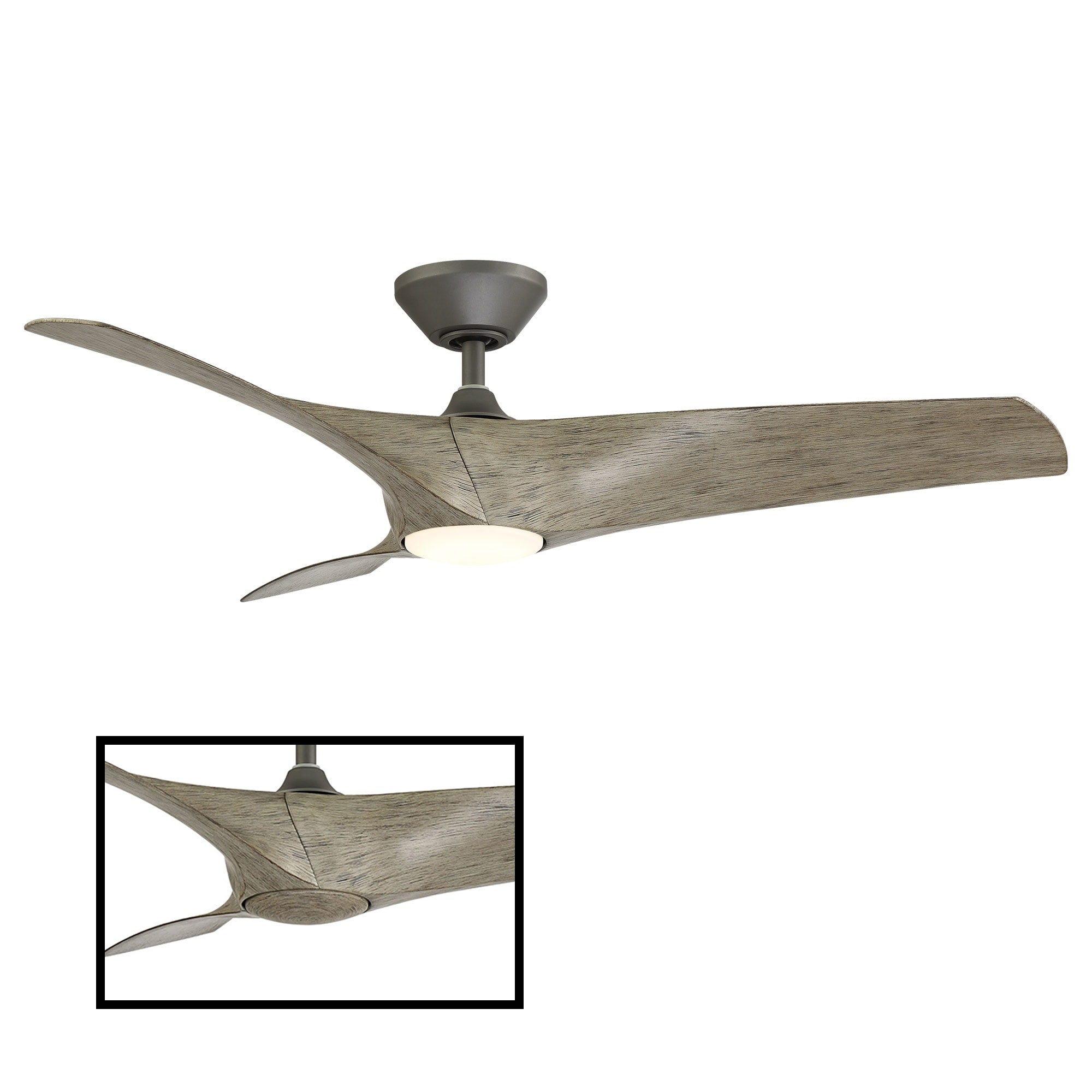 Zephyr Indoor And Outdoor 3 Blade Smart Ceiling Fan 62In With 3000K Led Light Kit And Remote Control With Wall Cradle