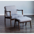 Zephyr Slate Wood Lounge Chair In Brown Gray