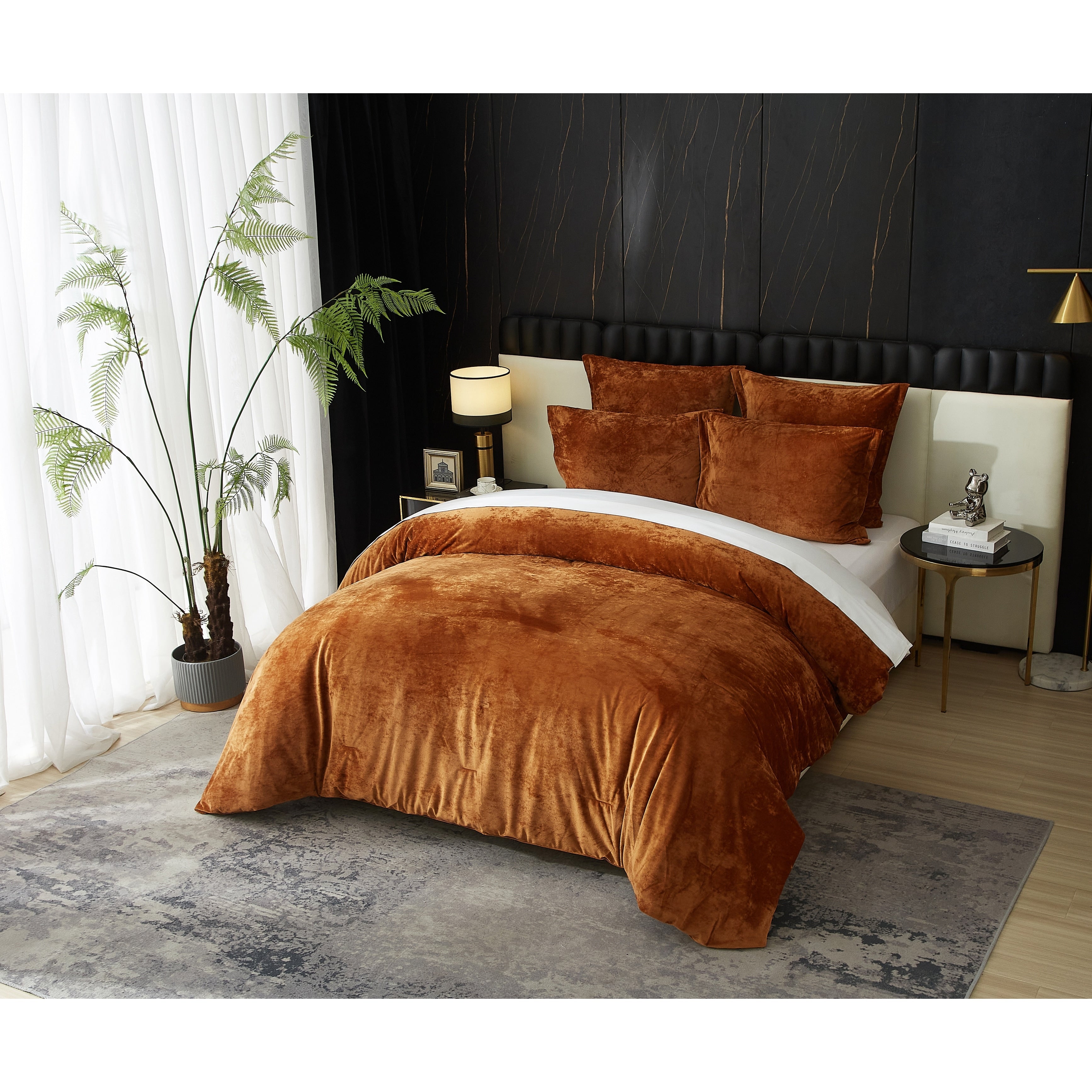 Zera Caramel 100 Velvet 5 Pcs Comforter Set
