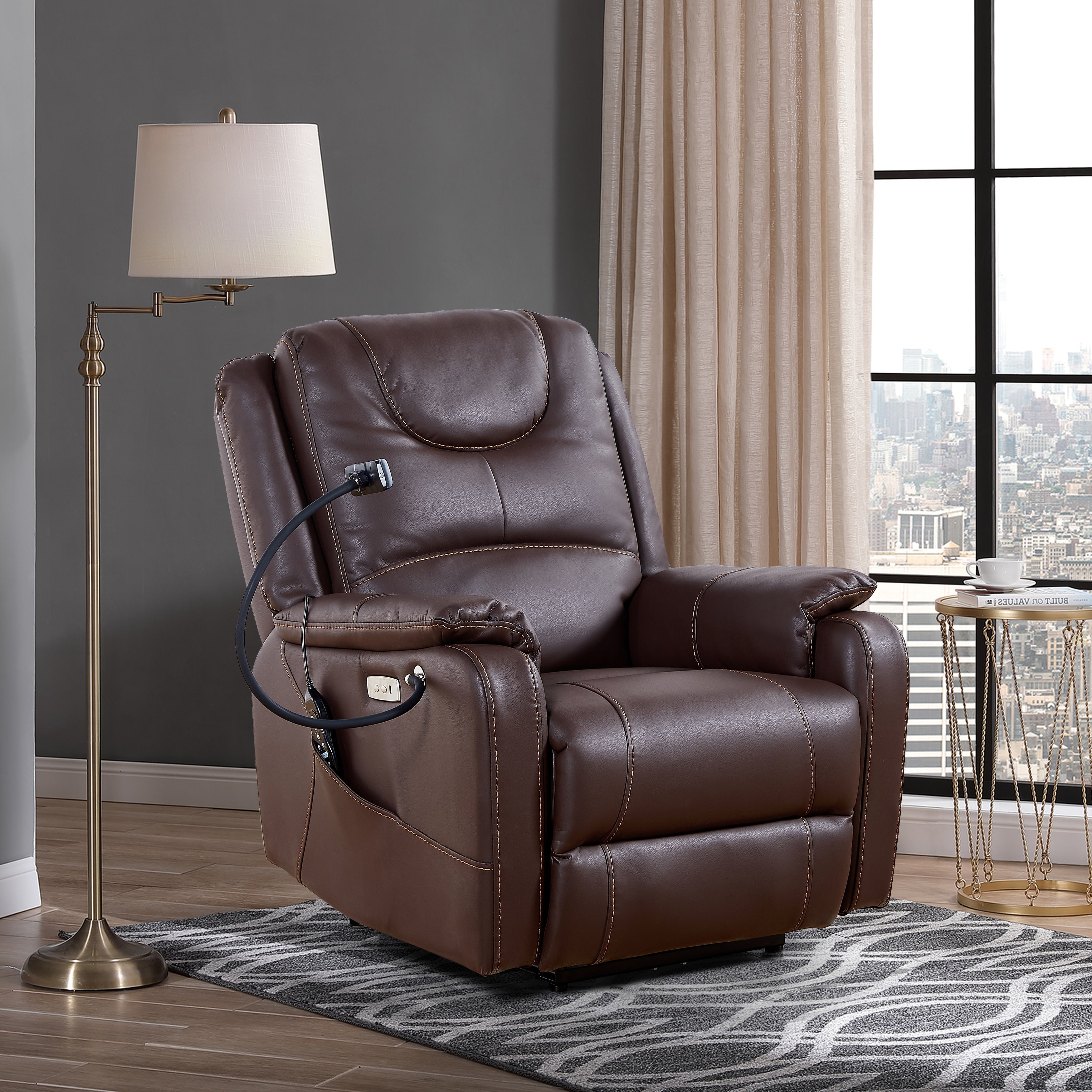 Zero Gravity Power Recliner With Massage Heat Usb Phone Holder