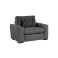 Zian Armchair W Pillow Foam Cushions Dark Gray Microfiber And Corduroy