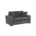 Zian Loveseat Dark Gray Microfiber And Corduroy 2 Matching Pillows 66 Inch