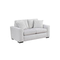 Zian Loveseat Light Gray Microfiber And Corduroy 2 Pillows 66 Inch