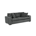 Zian Sofa Dark Gray Microfiber And Corduroy 4 Matching Pillows 92 Inch