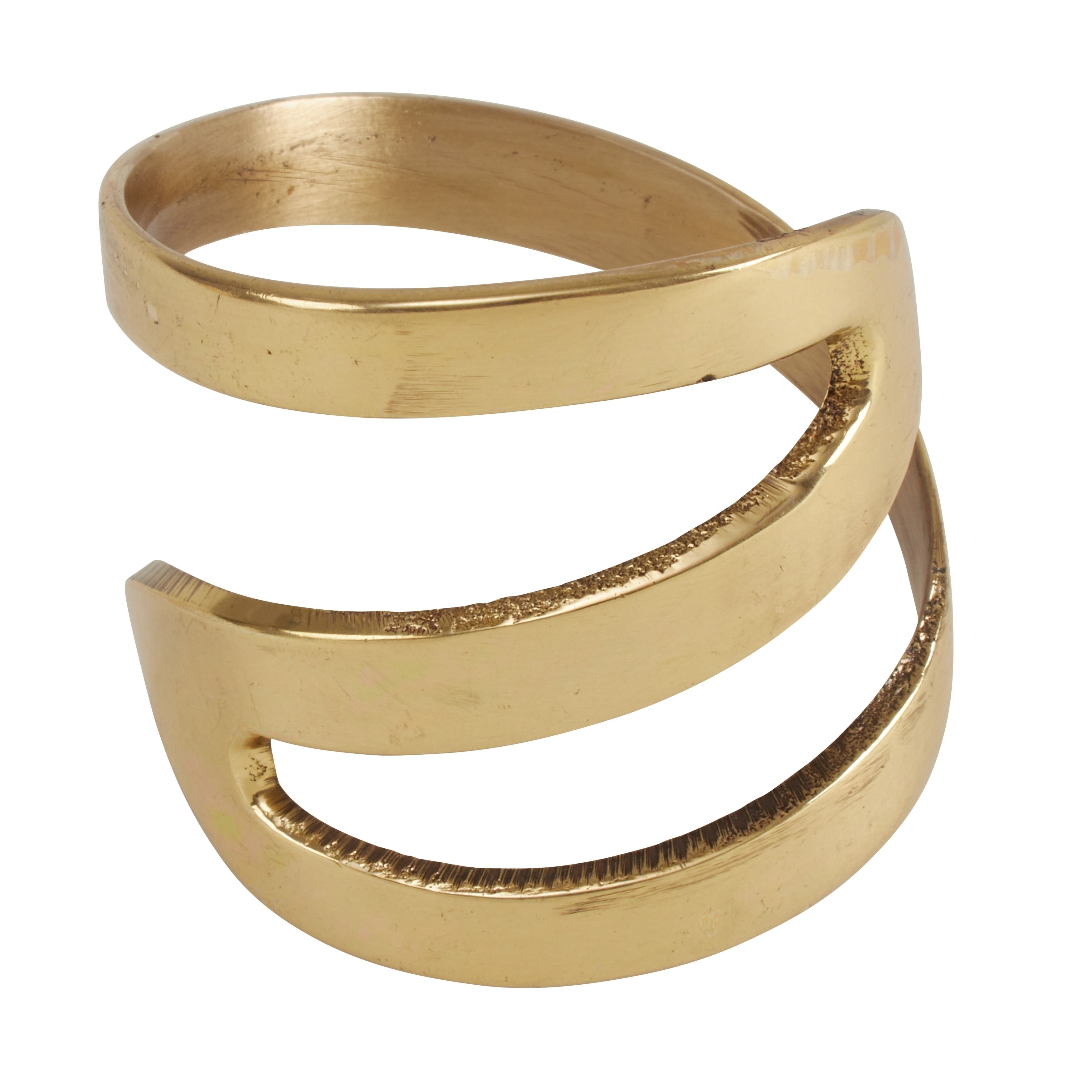 Zig Zag Design Metal Napkin Rings Set Of 4 .
