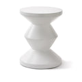 Zig Zag Matt White Outdoor End Table