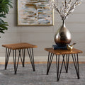 Zion Outdoor Acacia Wood Industrial Side Table Set Of 2 By Christopher Knight Home
