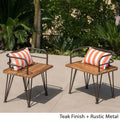 Zion Outdoor Industrial Acacia Wood Club Chair Set Of 2 By Christopher Knight Home