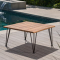 Zion Outdoor Industrial Acacia Wood Square Coffee Table By Christopher Knight Home