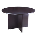 Zoa 47 Inch Round Office Meeting Table With Cross Base Mocha Brown