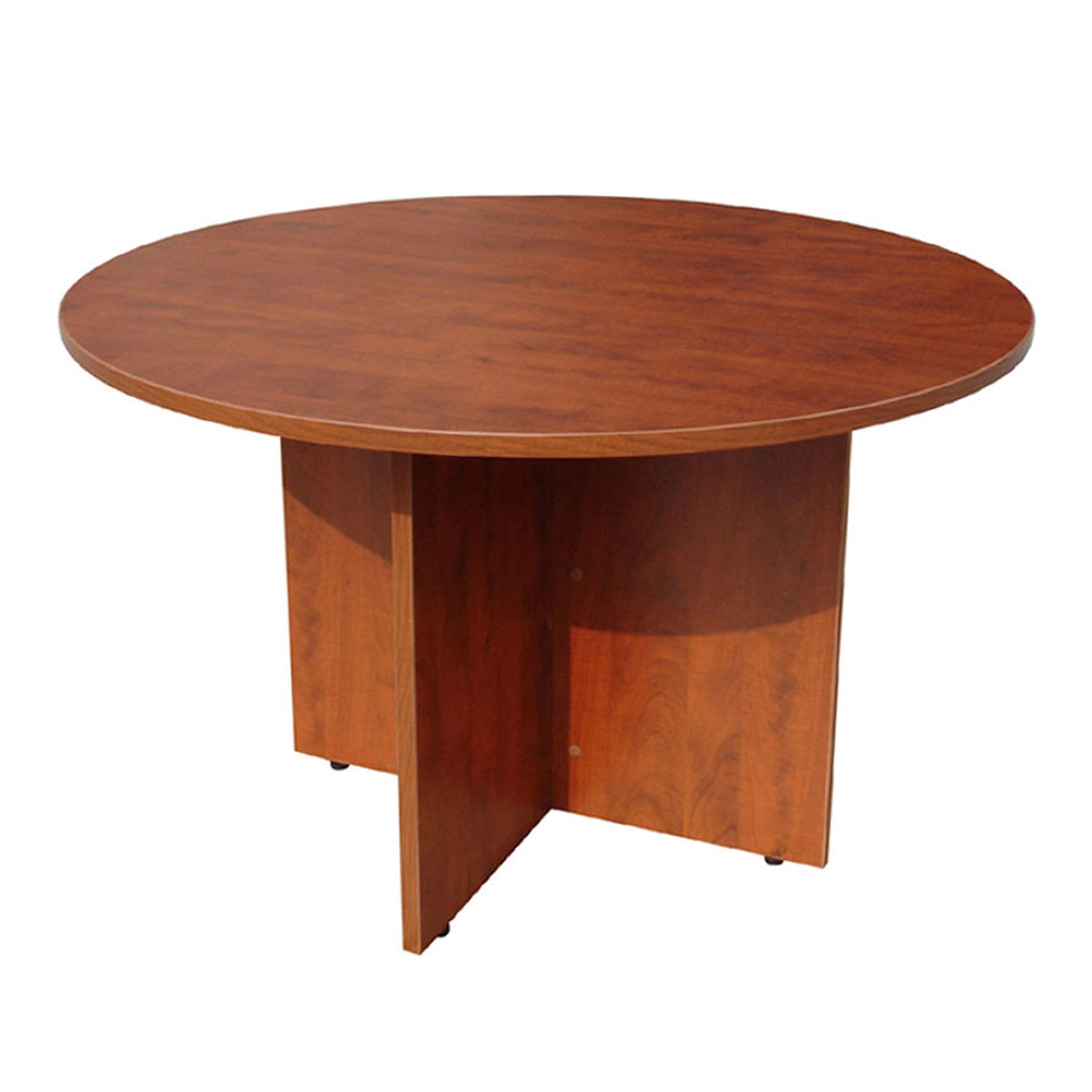 Zoa 47 Inch Round Office Meeting Table Driftwood Brown