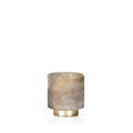 Cortina Medium Glass Candle Jar Tobacco Flower Scent Taupe Set Of 2