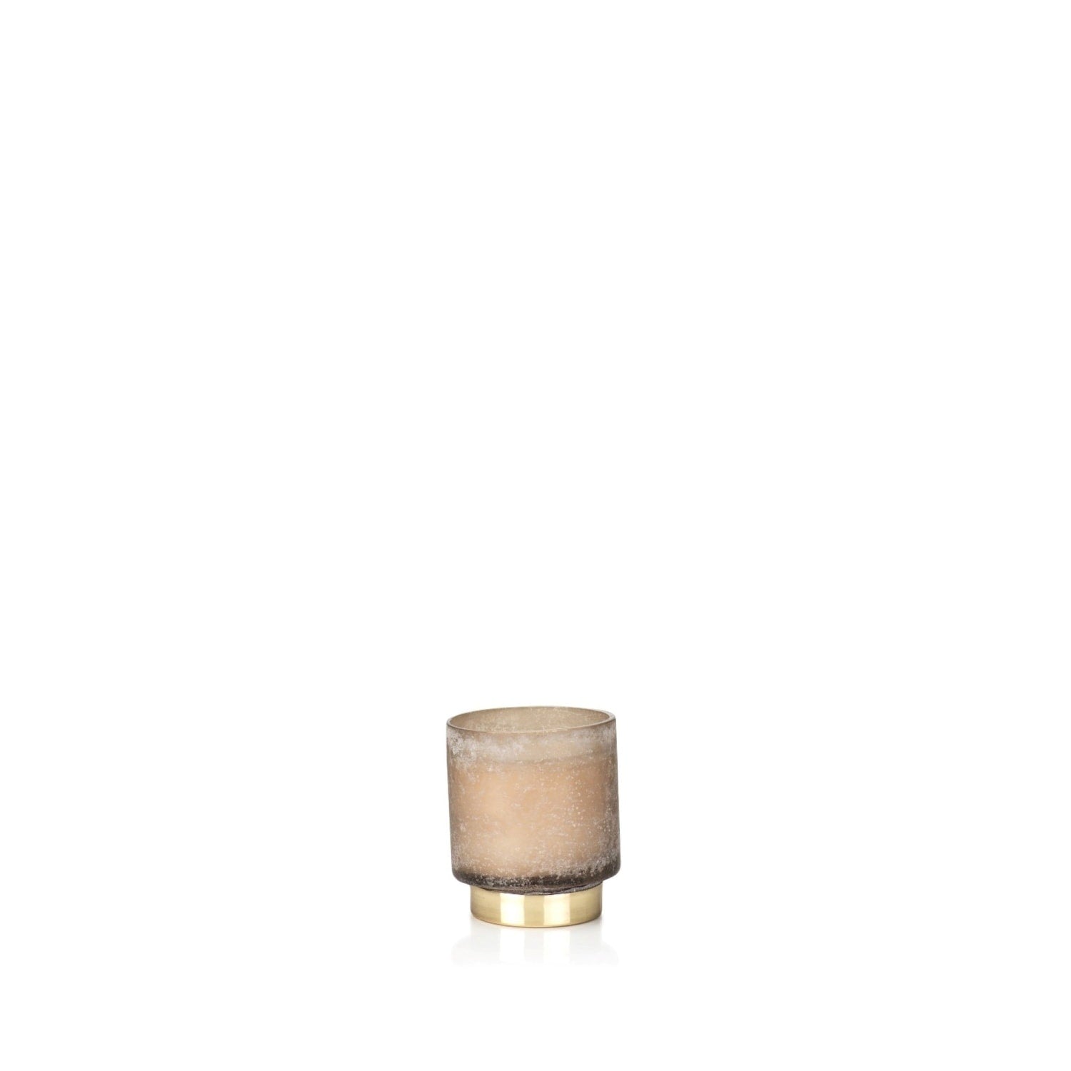 Cortina Small Glass Candle Jar Tobacco Flower Scent Taupe Set Of 2