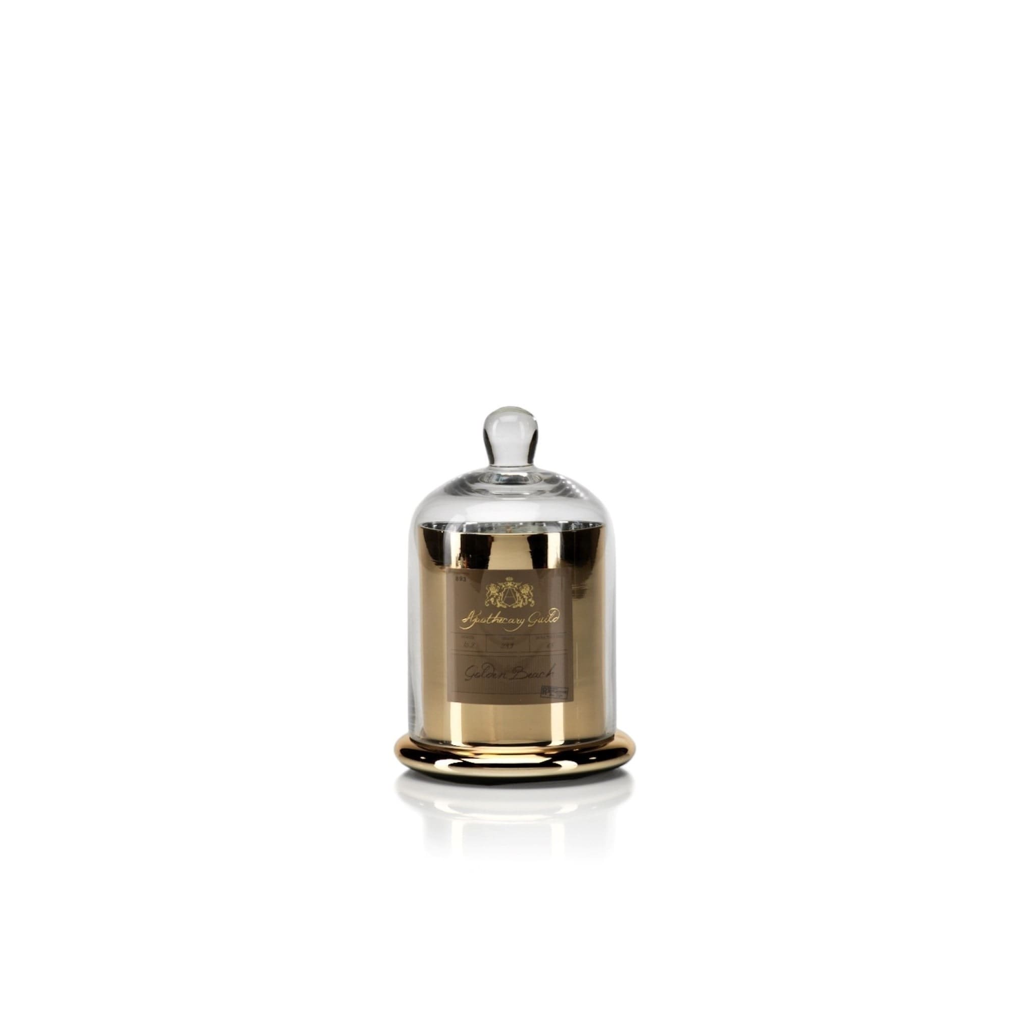 Medium Glass Jar Candle With Bell Cloche Golden Beach Scent Set Of 2