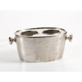 Seguso 6.75 Tall Two Bottle Wine Holder Silver