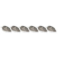Antique Pewter Decorative Tray Osage Orange Leaf Design Set Of 6