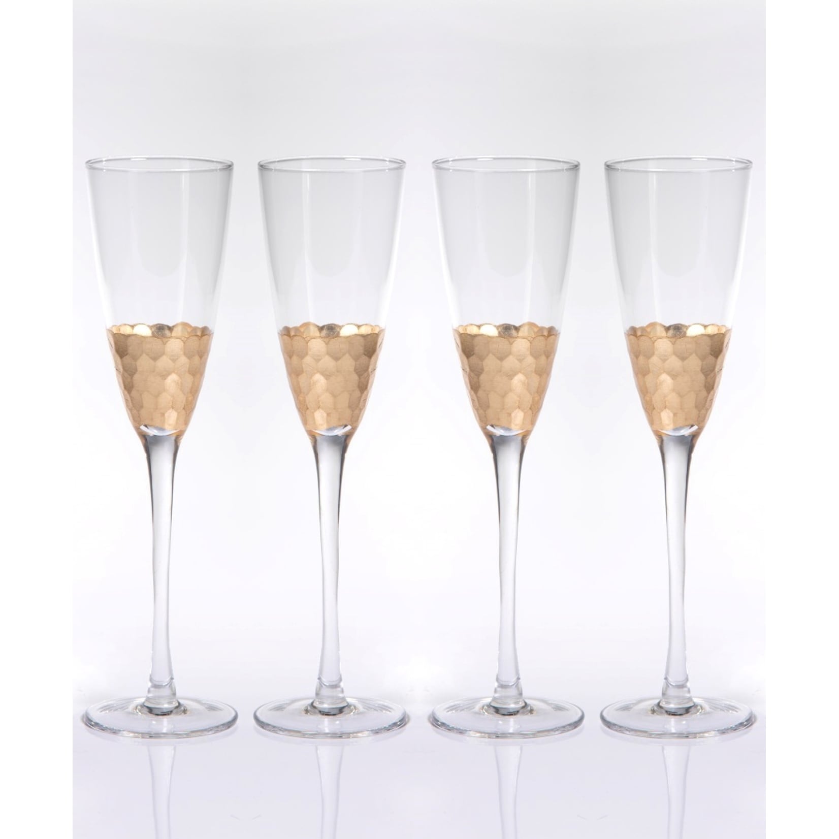 Vitorrio Flutes Champagne Glass Gold Set Of 4