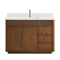 Zogno Solid Wood Bath Vanity With Composite Stone Top No Mirror