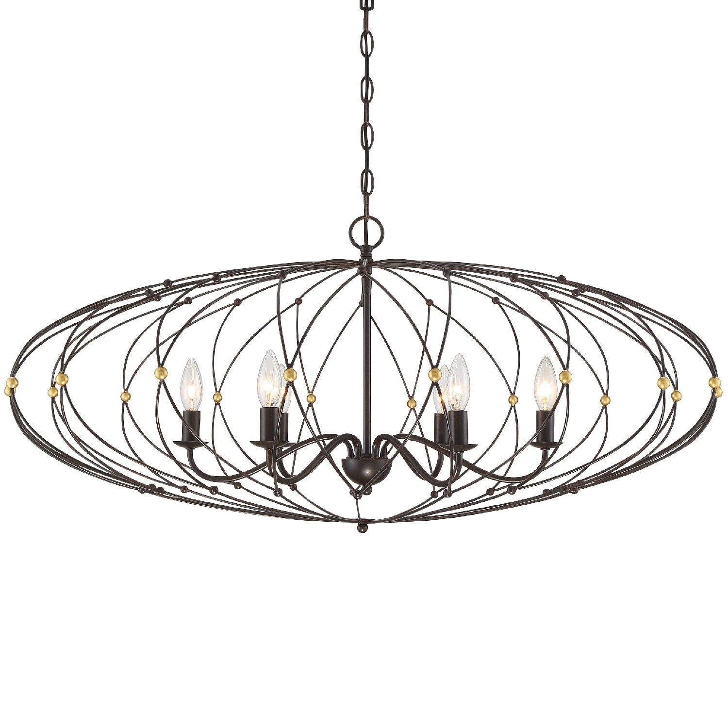 Zucca 6 Light English Bronze Chandelier 38.25 W X 17 H