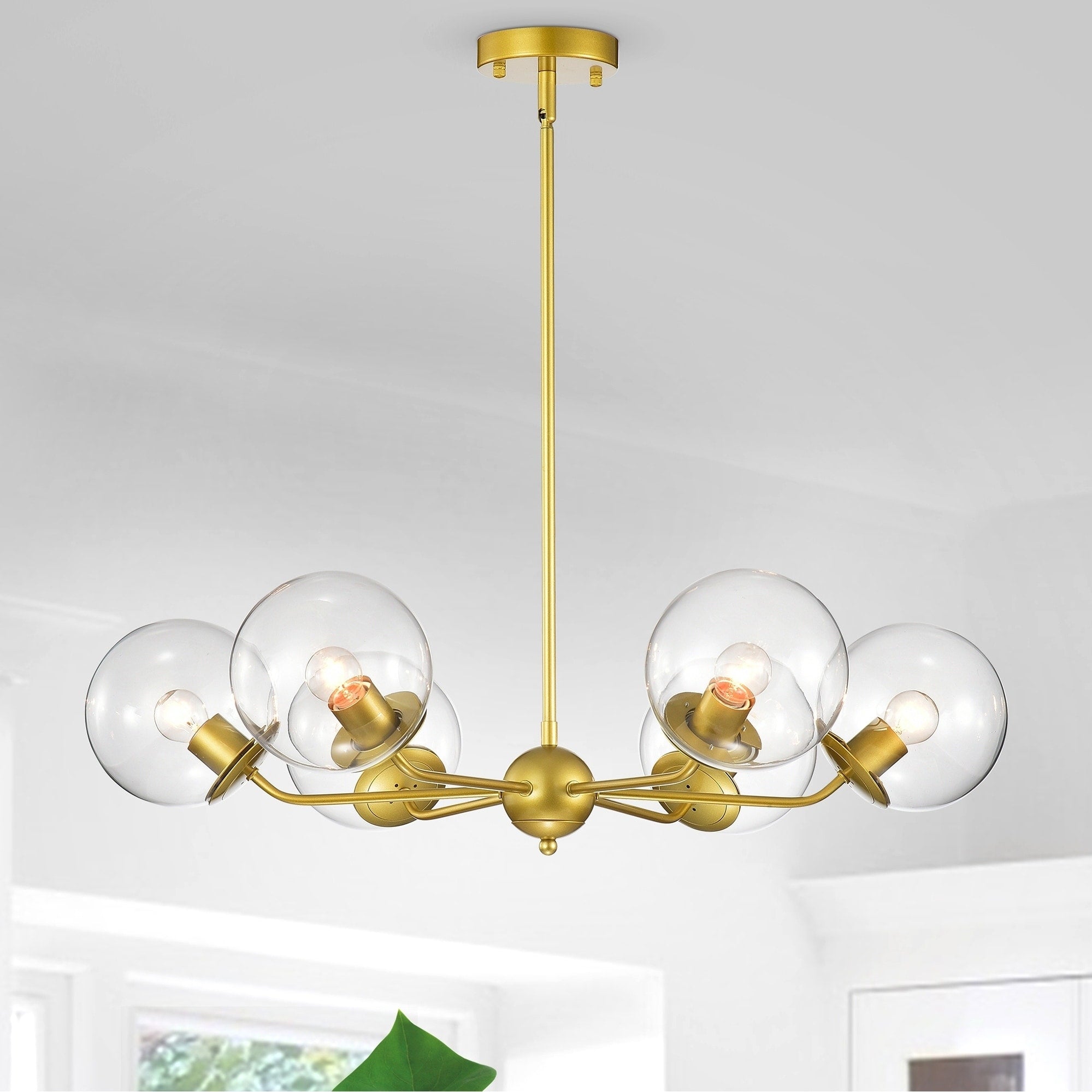 Zumae 6 Light Matte Gold Metal Chandelier N A